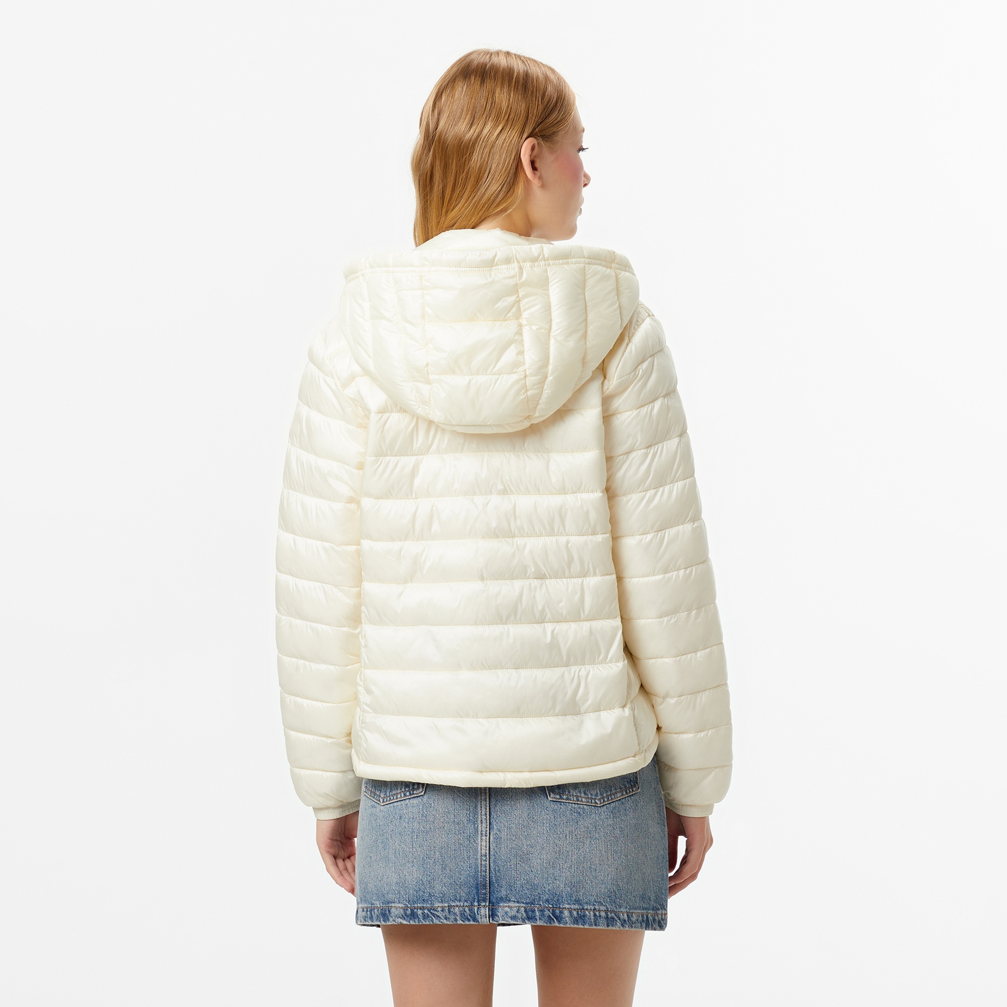 Guess Hooded Kadın Krem Mont