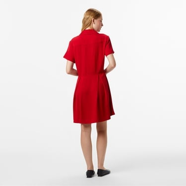  Tommy Hilfiger Vicose Twill Mini Kadın Kırmızı Elbise