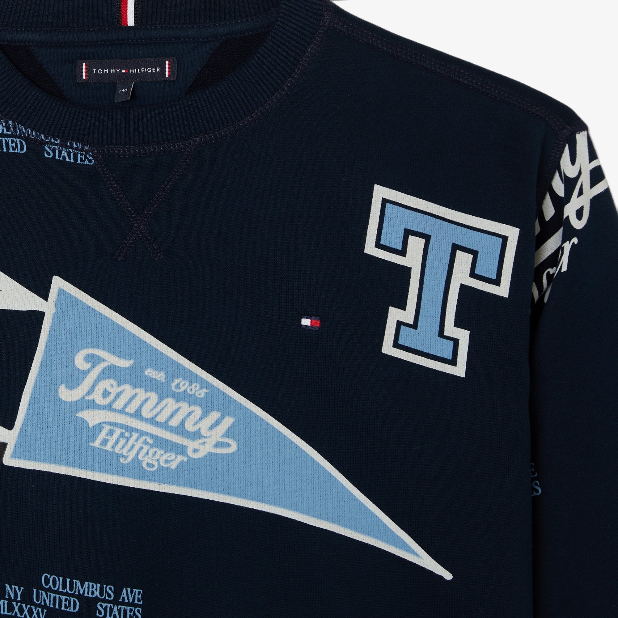 Tommy Jeans Allover Printed Çocuk Lacivert Sweatshirt