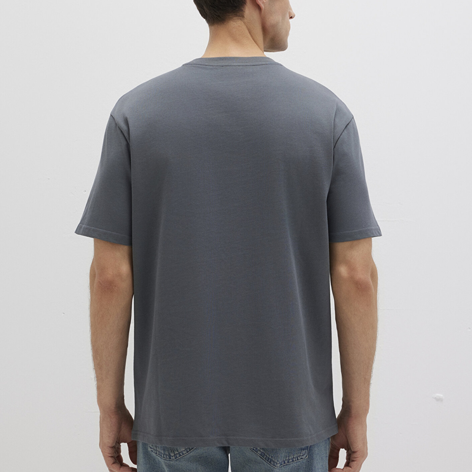 Mavi Bisiklet Yaka Lacivert Basic Tişört Loose Fit / Bol Rahat Kesim 0611596-80776