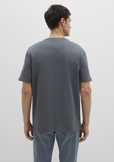  Mavi Bisiklet Yaka Lacivert Basic Tişört Loose Fit / Bol Rahat Kesim 0611596-80776