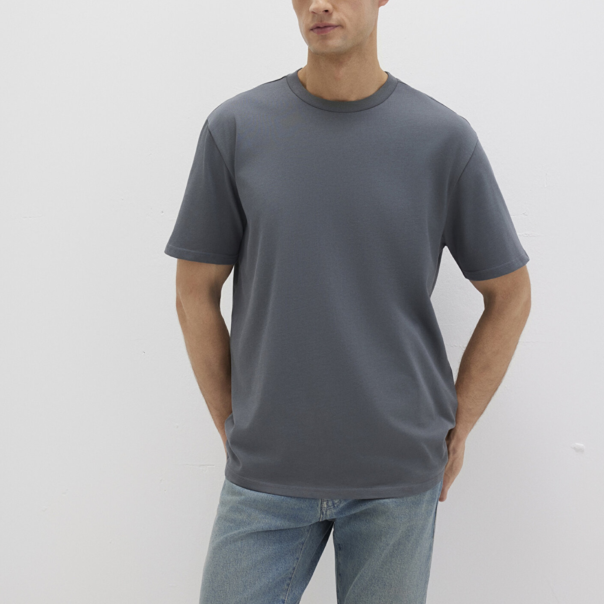 Mavi Bisiklet Yaka Lacivert Basic Tişört Loose Fit / Bol Rahat Kesim 0611596-80776