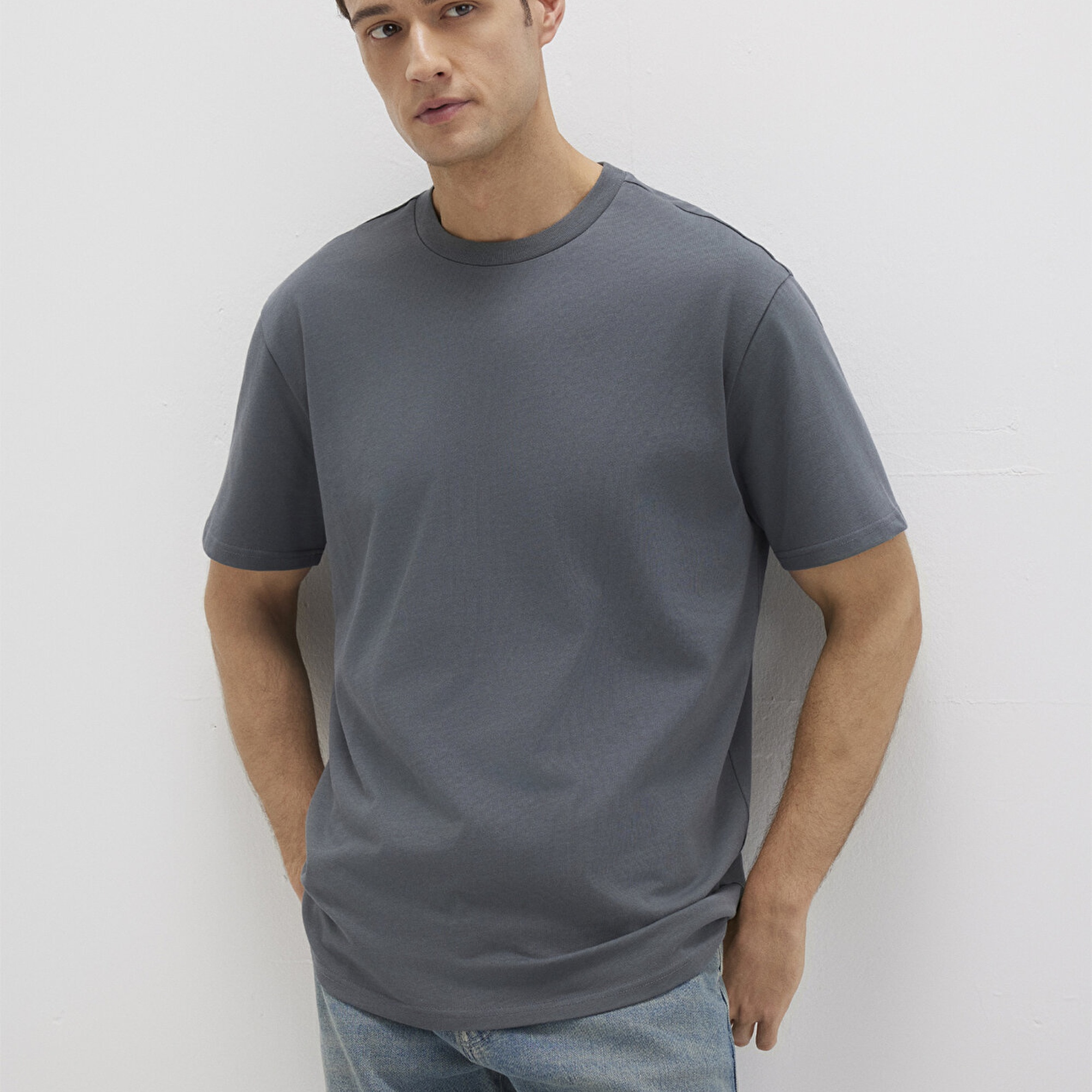 Mavi Bisiklet Yaka Lacivert Basic Tişört Loose Fit / Bol Rahat Kesim 0611596-80776