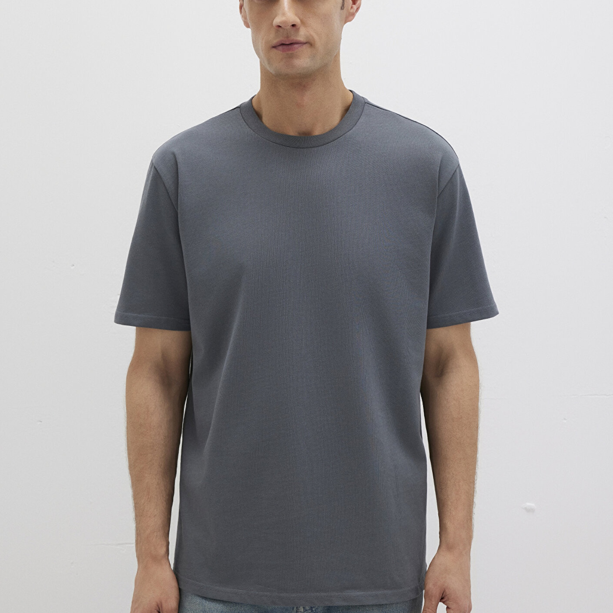 Mavi Bisiklet Yaka Lacivert Basic Tişört Loose Fit / Bol Rahat Kesim 0611596-80776