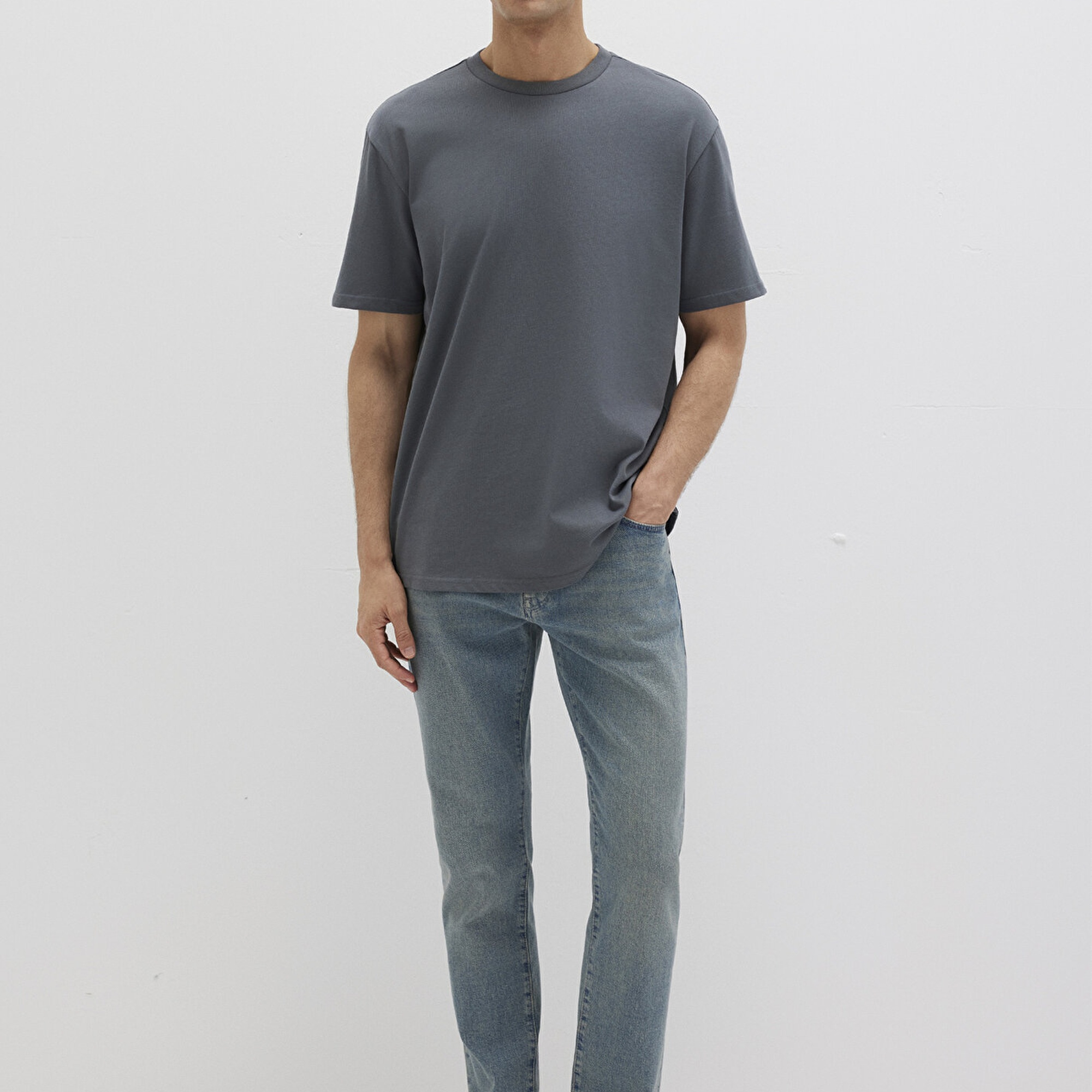 Mavi Bisiklet Yaka Lacivert Basic Tişört Loose Fit / Bol Rahat Kesim 0611596-80776