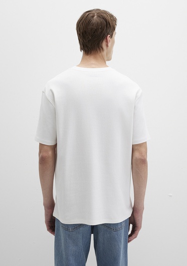  Mavi Mavi Logo Baskılı Beyaz Tişört Loose Fit / Bol Rahat Kesim 0613102-80194