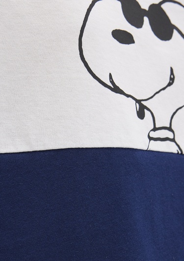  Mavi Snoopy Baskılı Lacivert Tişört Regular Fit / Normal Kesim 1613671-70491