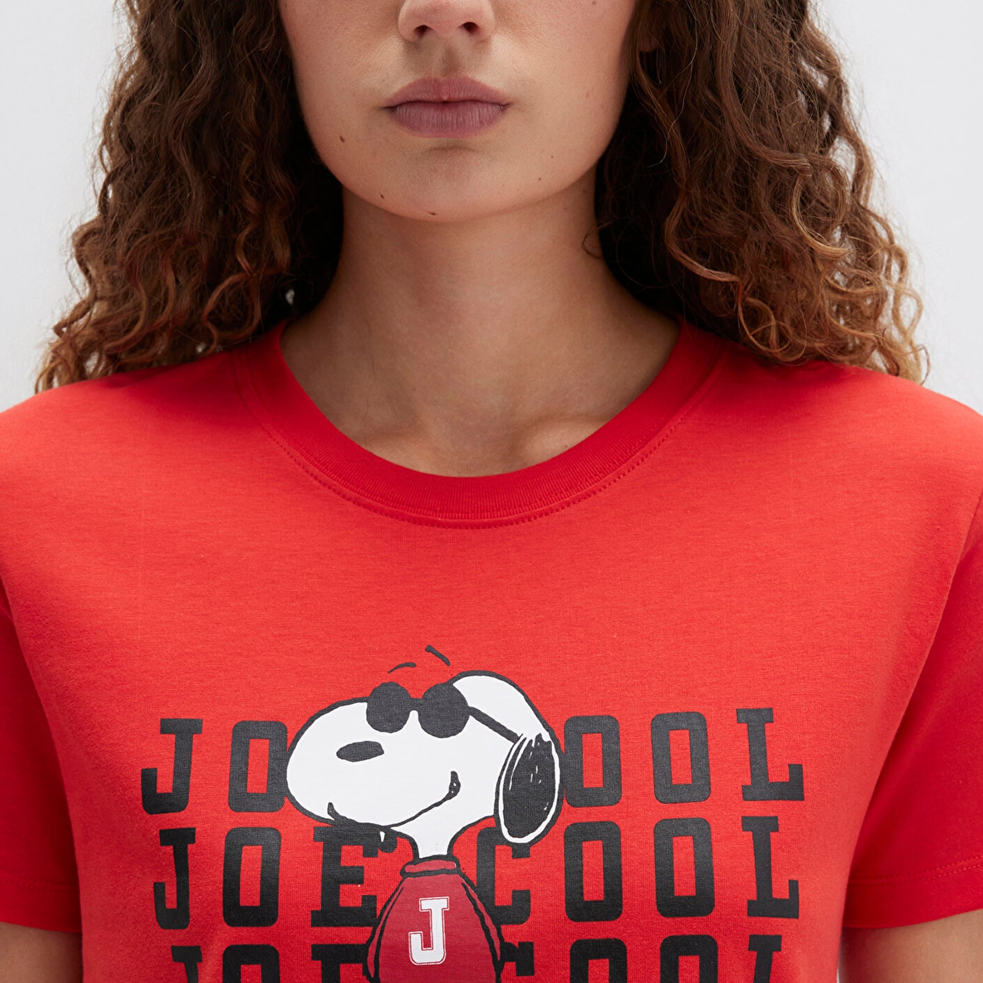 Mavi Snoopy Baskılı Kırmızı Tişört Slim Fit / Dar Kesim 1613670-83870