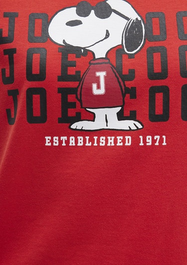  Mavi Snoopy Baskılı Kırmızı Tişört Slim Fit / Dar Kesim 1613670-83870