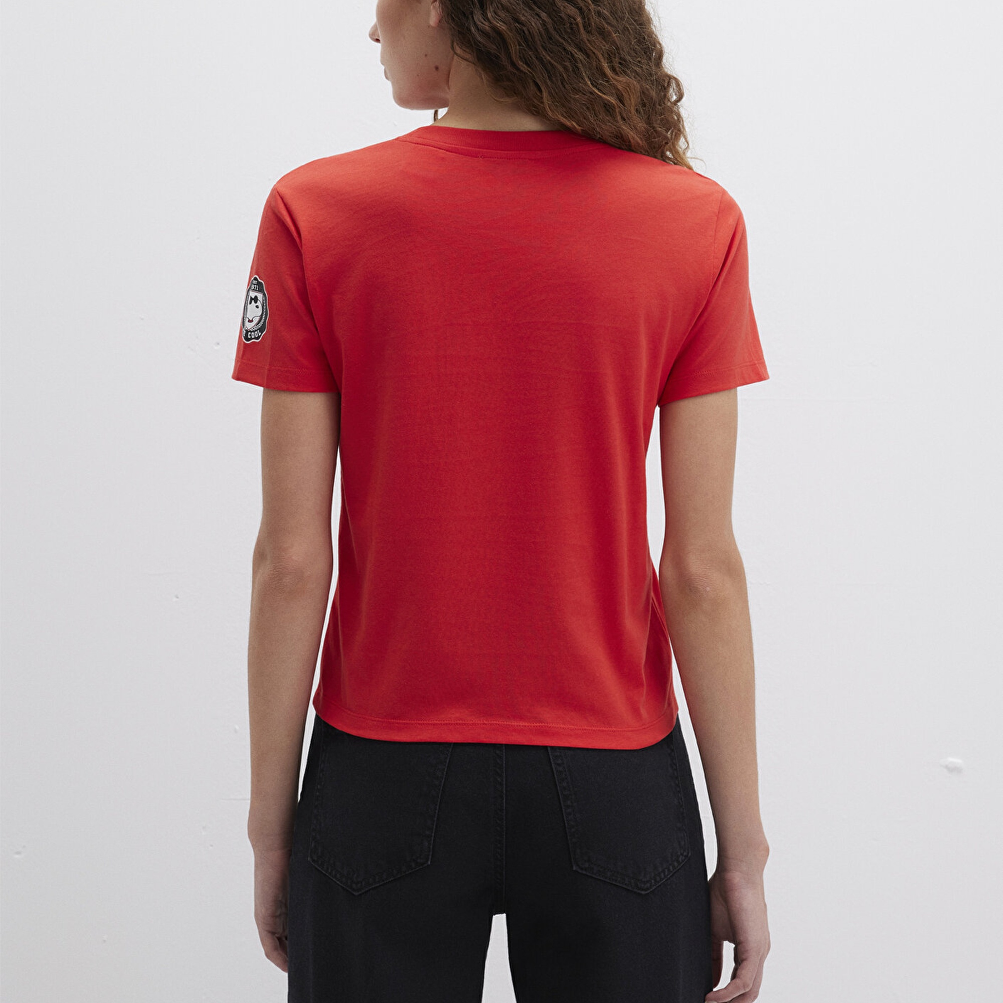 Mavi Snoopy Baskılı Kırmızı Tişört Slim Fit / Dar Kesim 1613670-83870