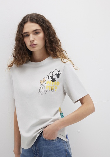  Mavi Mickey Moyse Baskılı Gri Tişört Regular Fit / Normal Kesim 1613673-70077
