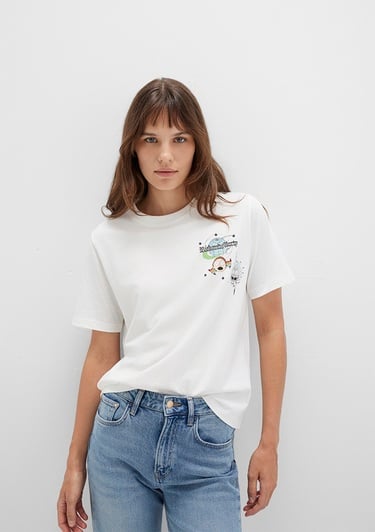  Mavi Rick And Morty Baskılı Ekru Tişört Regular Fit / Normal Kesim 1613675-70057