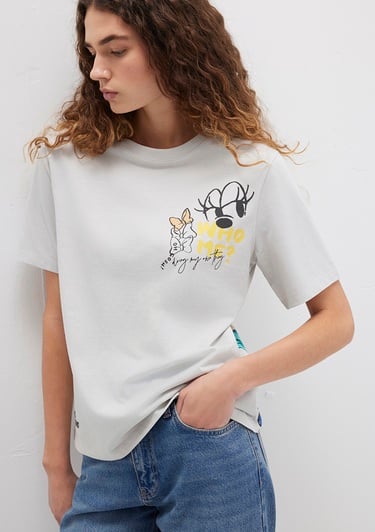  Mavi Mickey Moyse Baskılı Gri Tişört Regular Fit / Normal Kesim 1613673-70077