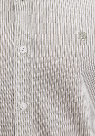  Mavi Çizgili Haki Gömlek Slim Fit / Dar Kesim 0211402-91332