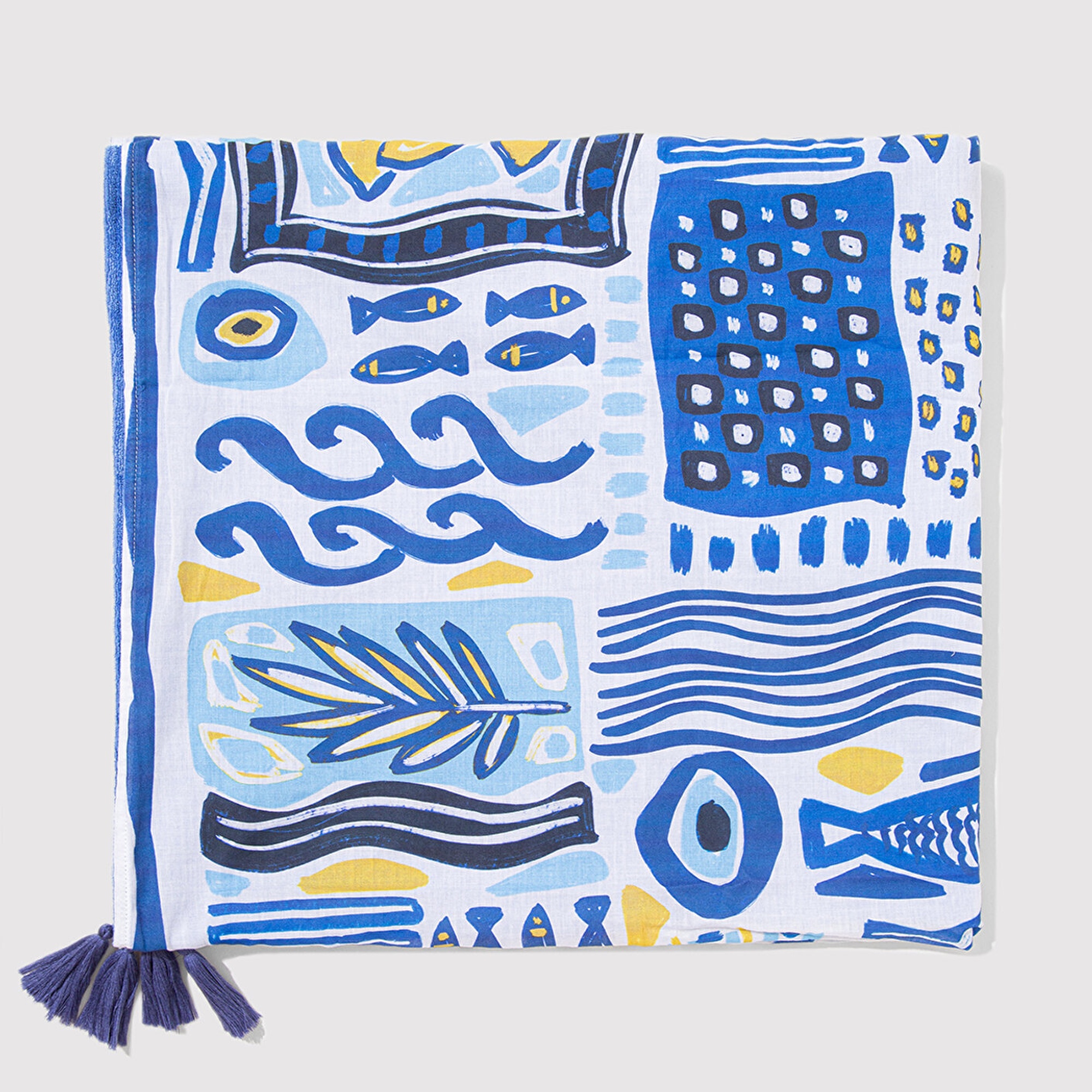 Mavi Nazar Boncuğu Desenli Havlu 1913655-28616