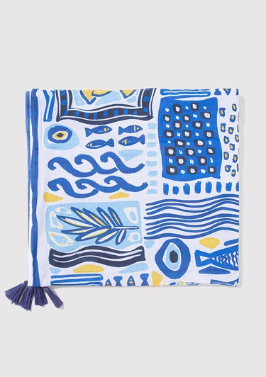  Mavi Nazar Boncuğu Desenli Havlu 1913655-28616