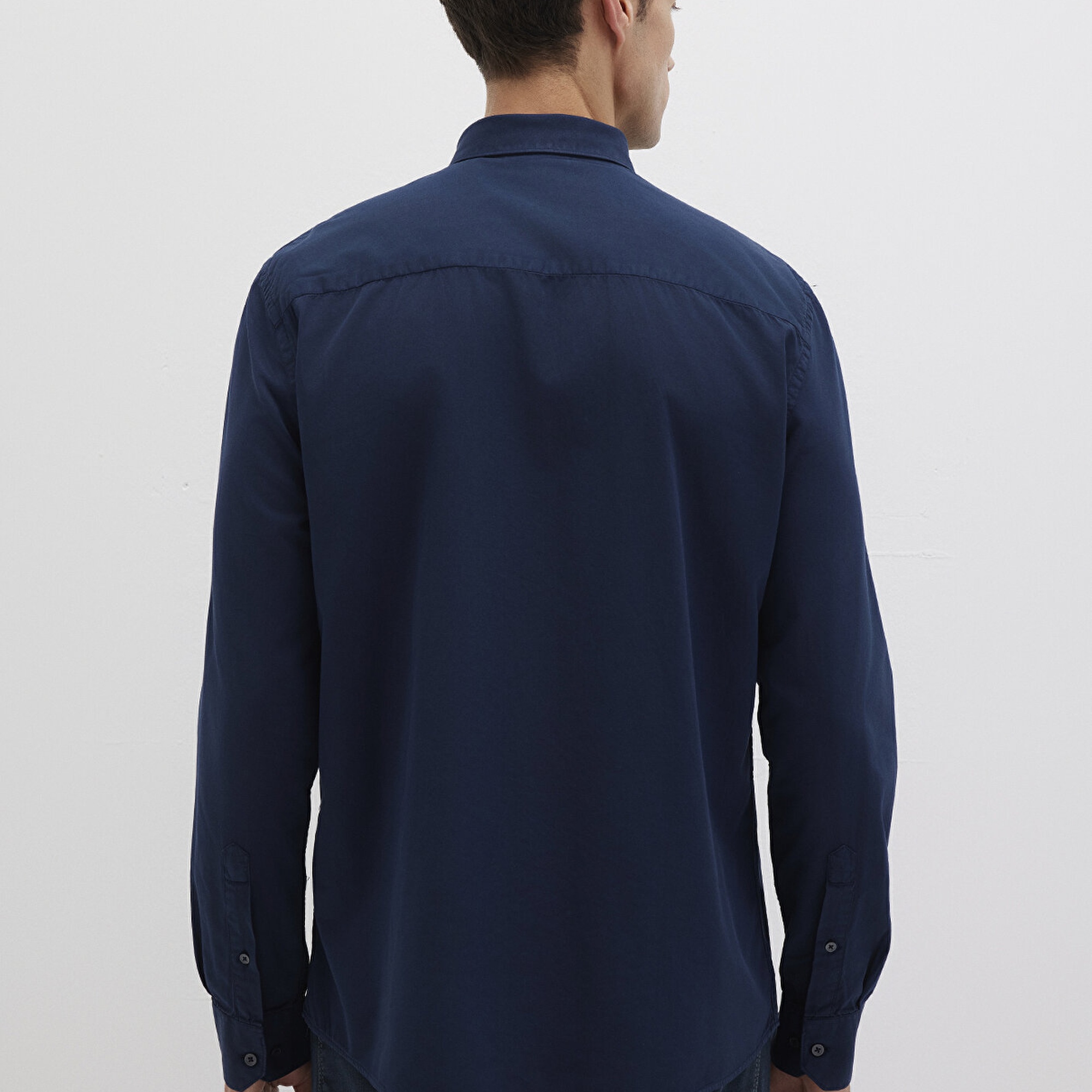 Mavi Tencel TM Liyosel Karışımlı Lacivert Gömlek Slim Fit / Dar Kesim 0211805-82318