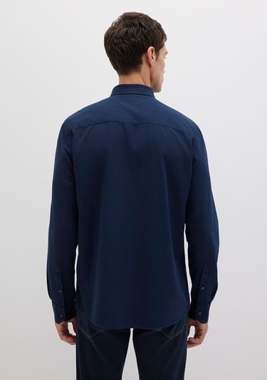  Mavi Tencel TM Liyosel Karışımlı Lacivert Gömlek Slim Fit / Dar Kesim 0211805-82318