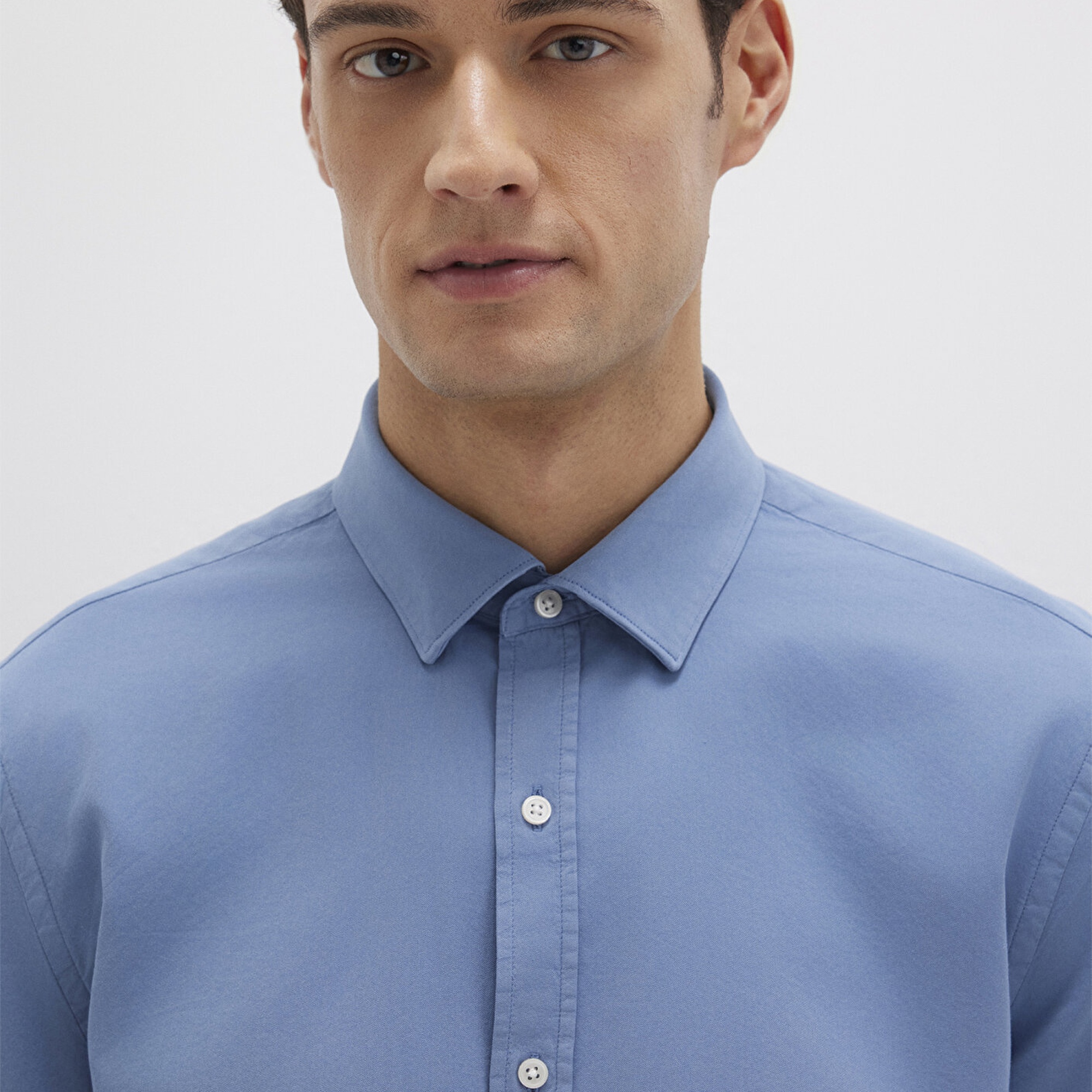 Mavi Tencel TM Liyosel Karışımlı Mavi Gömlek Slim Fit / Dar Kesim 0211805-83767