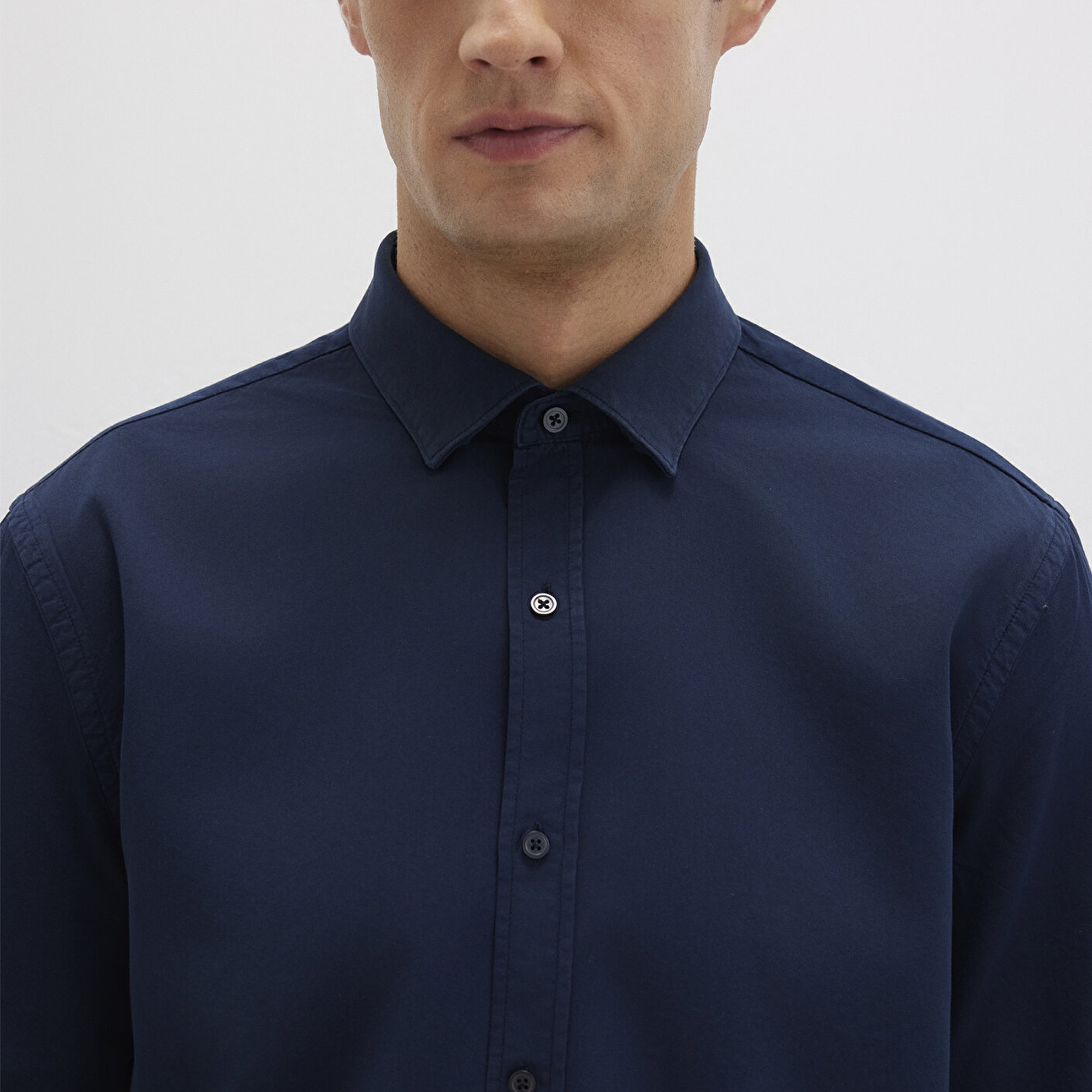 Mavi Tencel TM Liyosel Karışımlı Lacivert Gömlek Slim Fit / Dar Kesim 0211805-82318