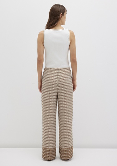  Mavi Etnik Baskılı Bej Pantolon 1011123-91009