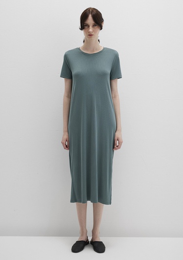  Mavi Tencel TM Modal Yeşil Midi Elbise 1310777-71917