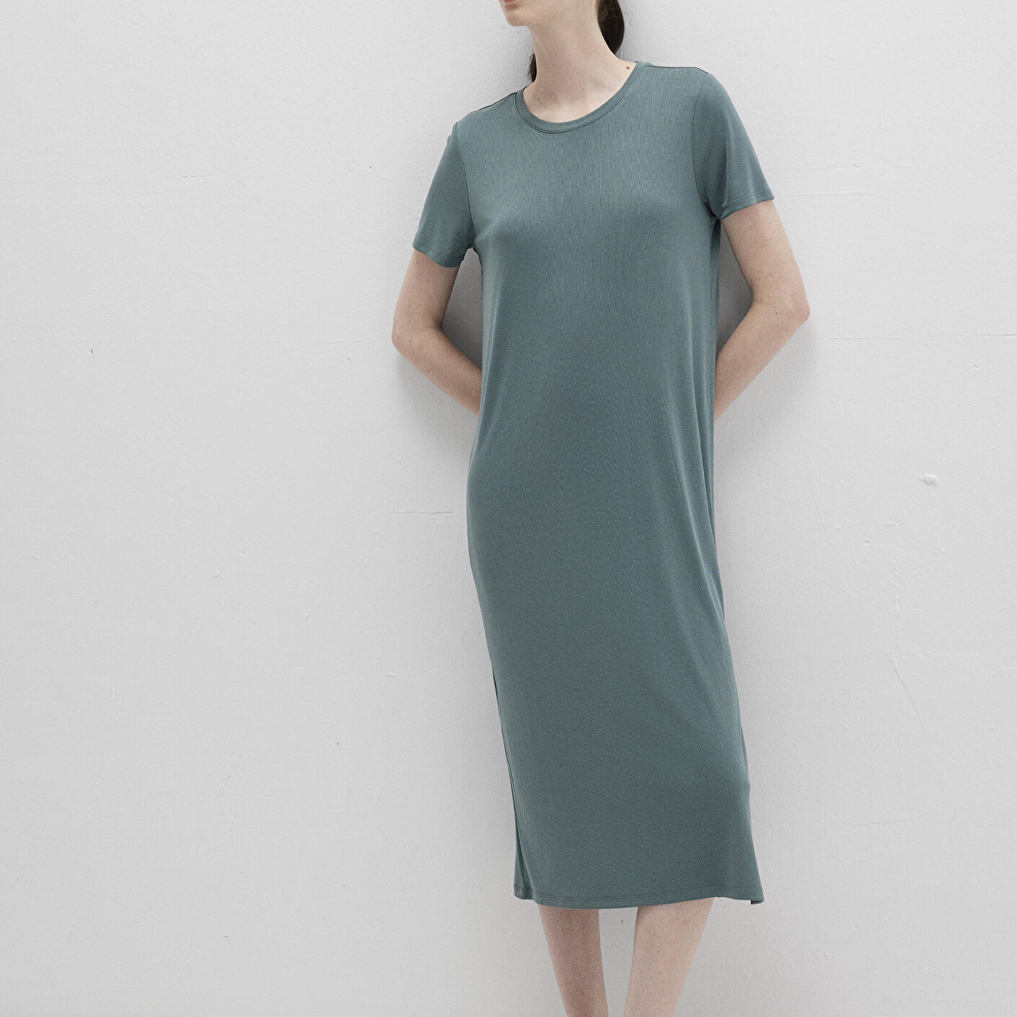 Mavi Tencel TM Modal Yeşil Midi Elbise 1310777-71917