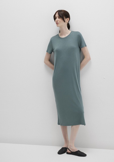  Mavi Tencel TM Modal Yeşil Midi Elbise 1310777-71917