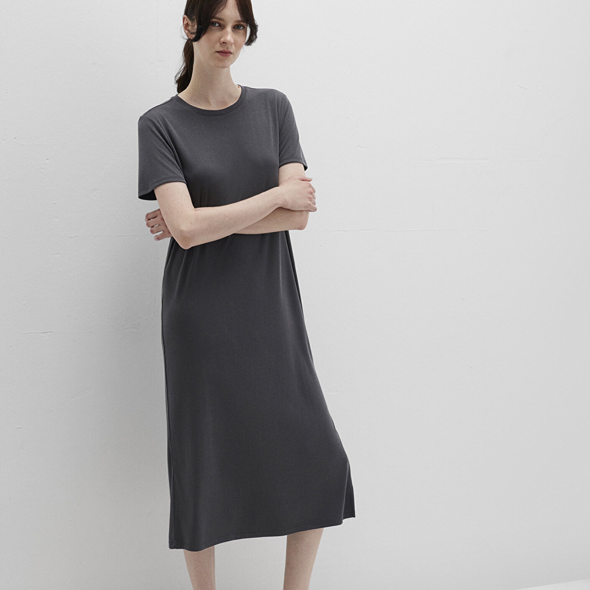 Mavi Tencel TM Modal Antrasit Midi Elbise 1310777-70095