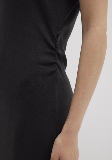  Mavi Siyah Midi Elbise 1310776-900