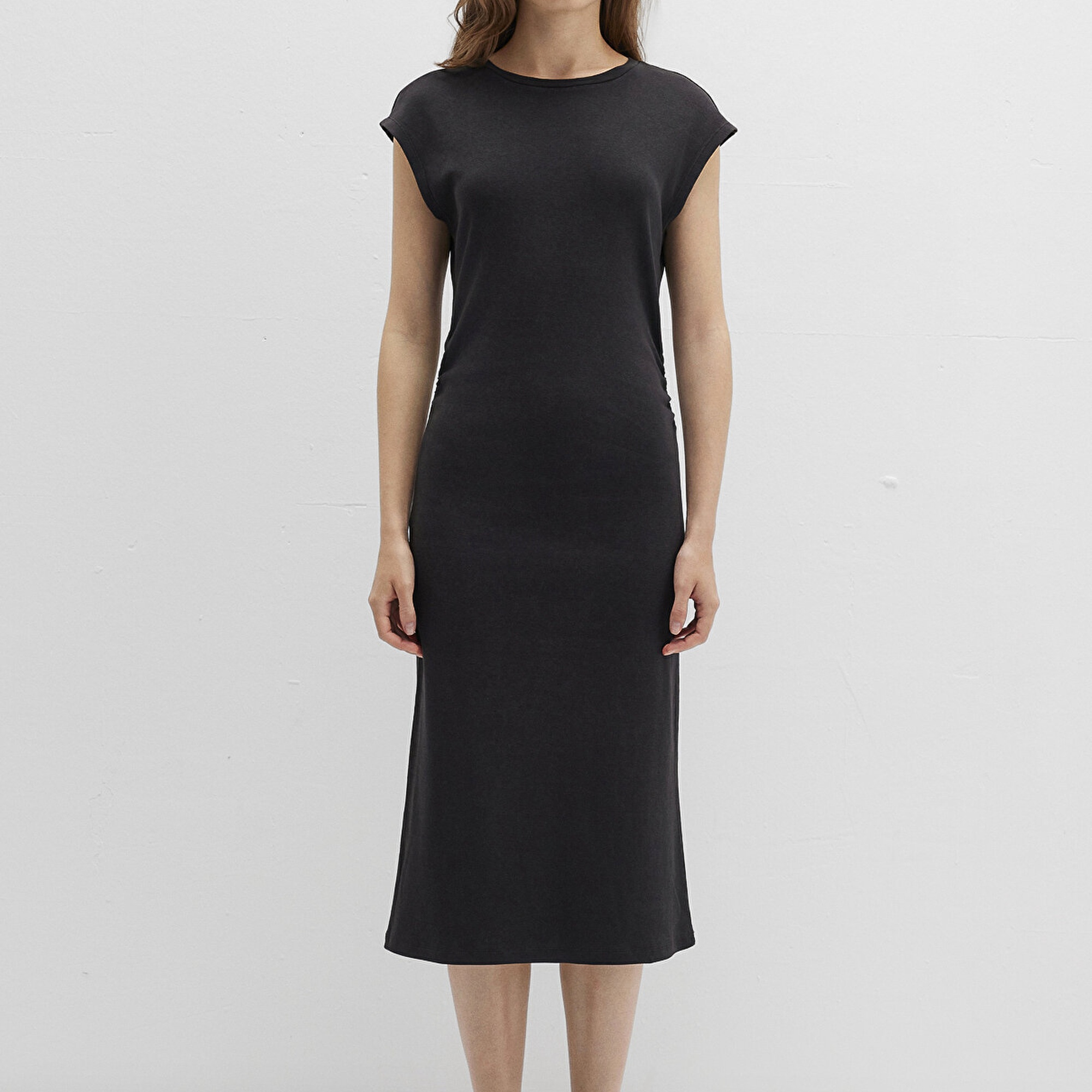 Mavi Siyah Midi Elbise 1310776-900