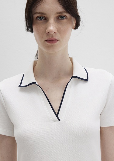  Mavi Beyaz Polo Elbise 1310775-70057