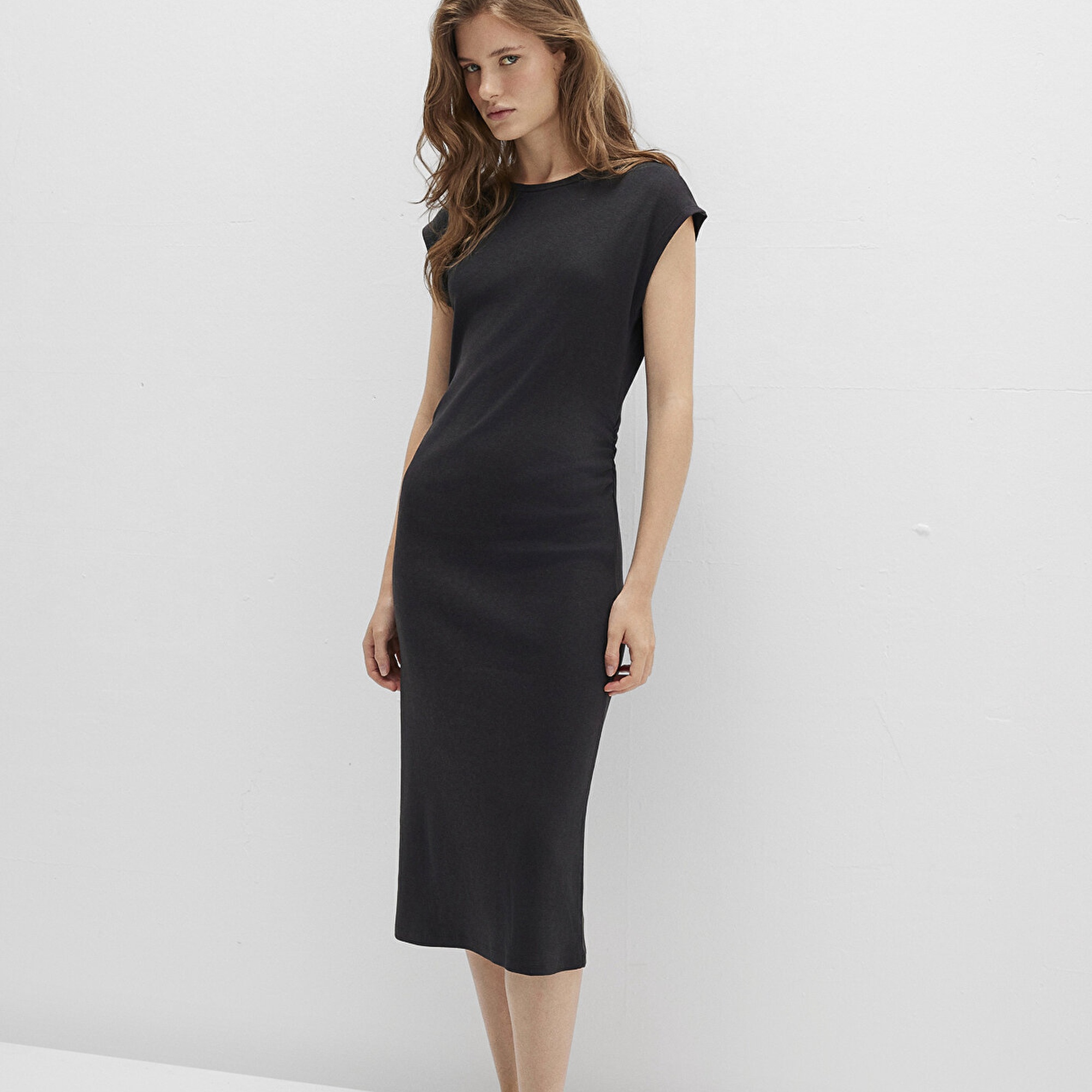 Mavi Siyah Midi Elbise 1310776-900