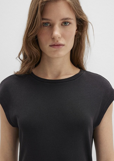  Mavi Siyah Midi Elbise 1310776-900