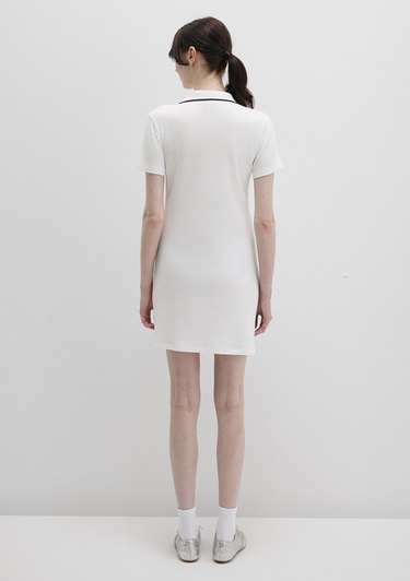  Mavi Beyaz Polo Elbise 1310775-70057