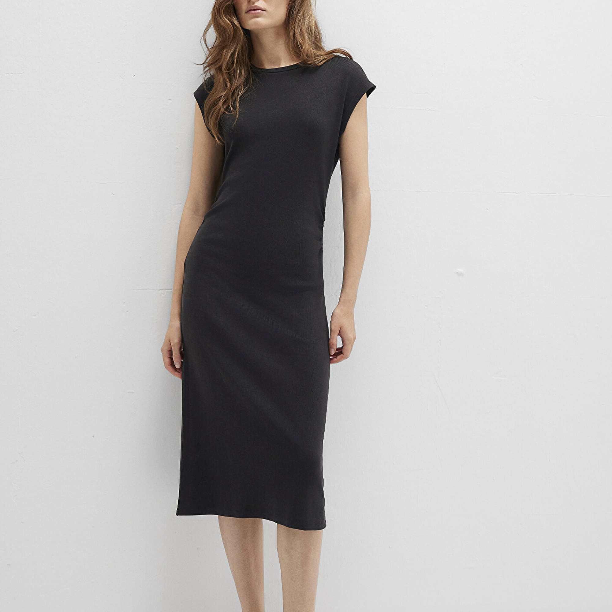 Mavi Siyah Midi Elbise 1310776-900