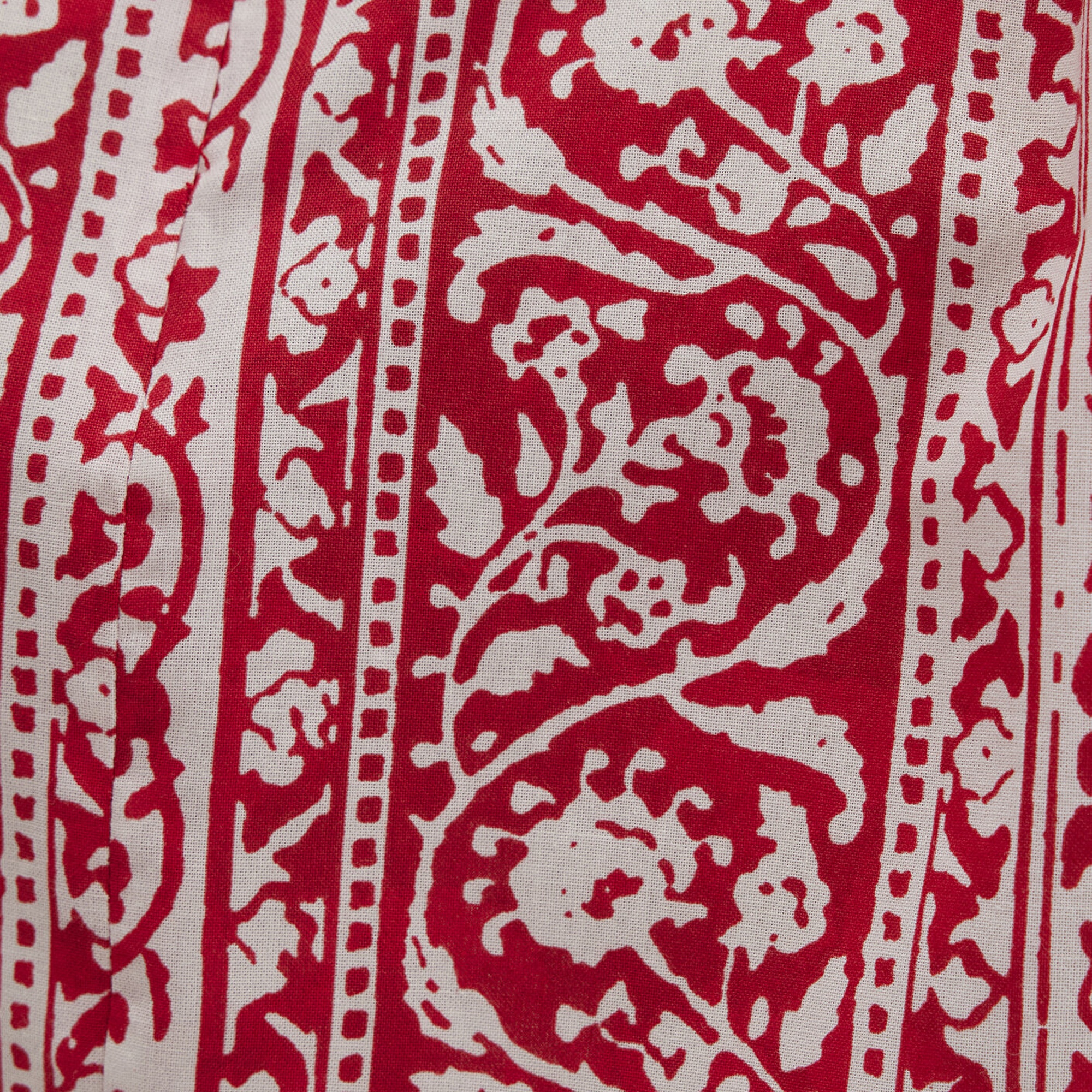 Mavi Bağlama Detaylı Baskılı Kırmızı Mini Etek 1310767-91091