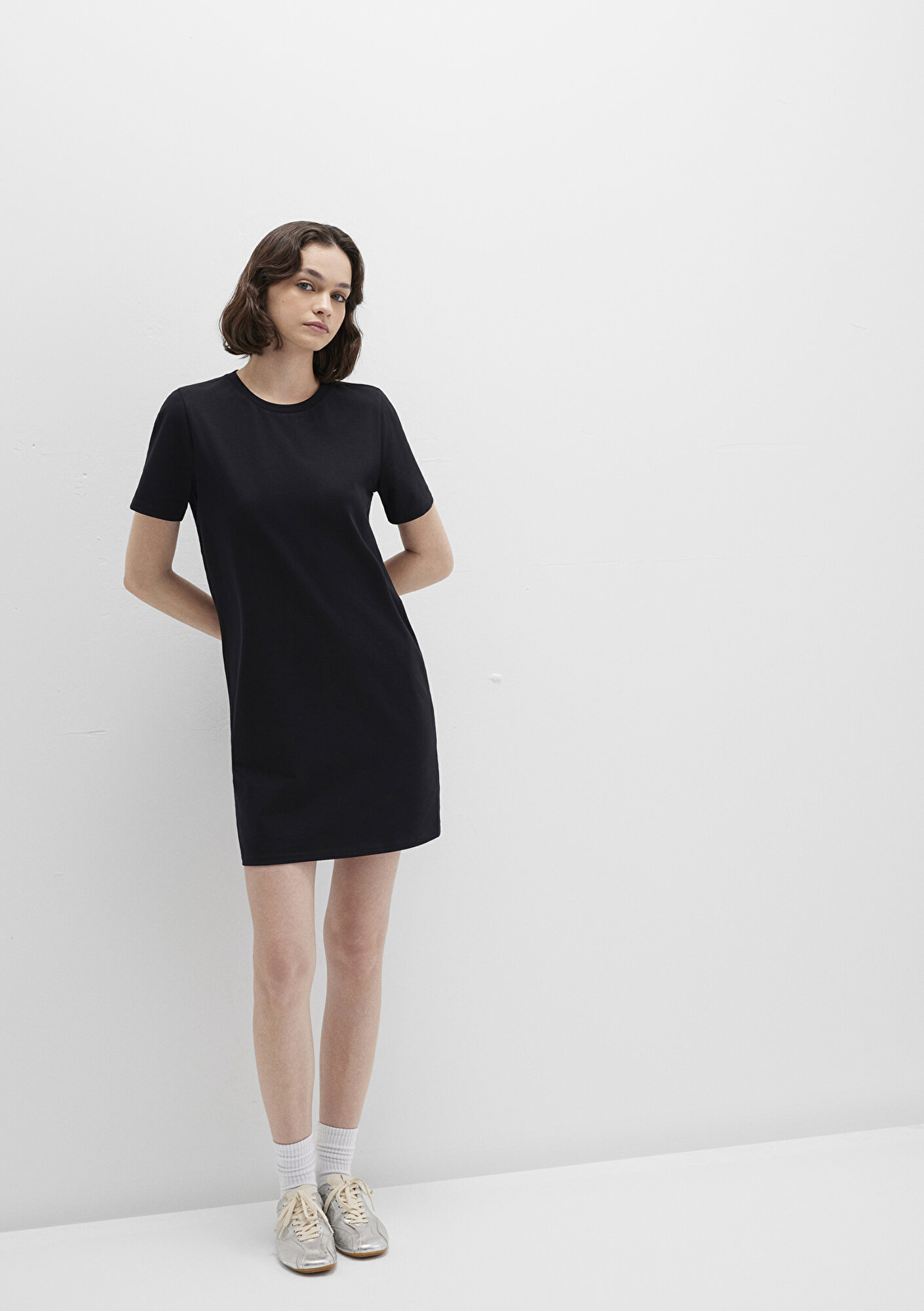  Mavi Siyah Mini Elbise 1310773-900