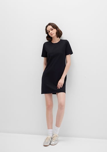  Mavi Siyah Mini Elbise 1310773-900