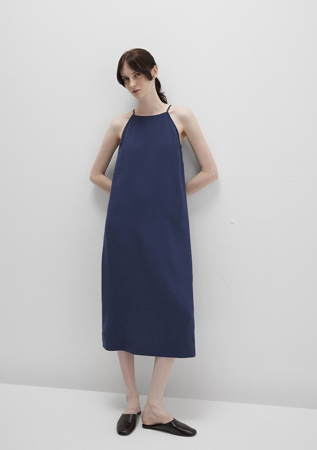  Mavi Askılı Lacivert Elbise 1310770-70487