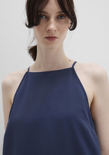  Mavi Askılı Lacivert Elbise 1310770-70487