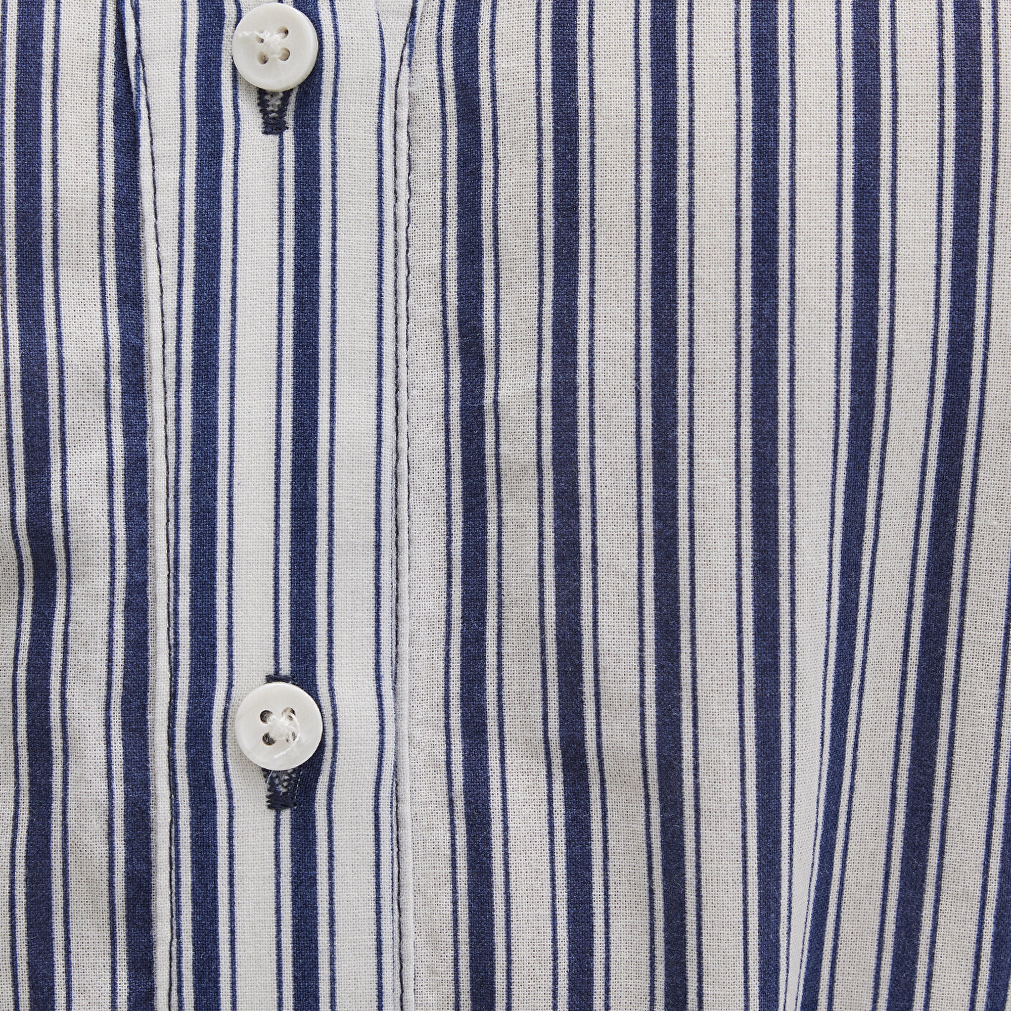 Mavi Çizgili Beli Bağcıklı Mini Elbise 1310763-91086