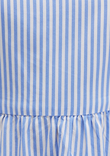  Mavi Fiyonk Detaylı Çizgili Mavi Elbise 1310795-86599