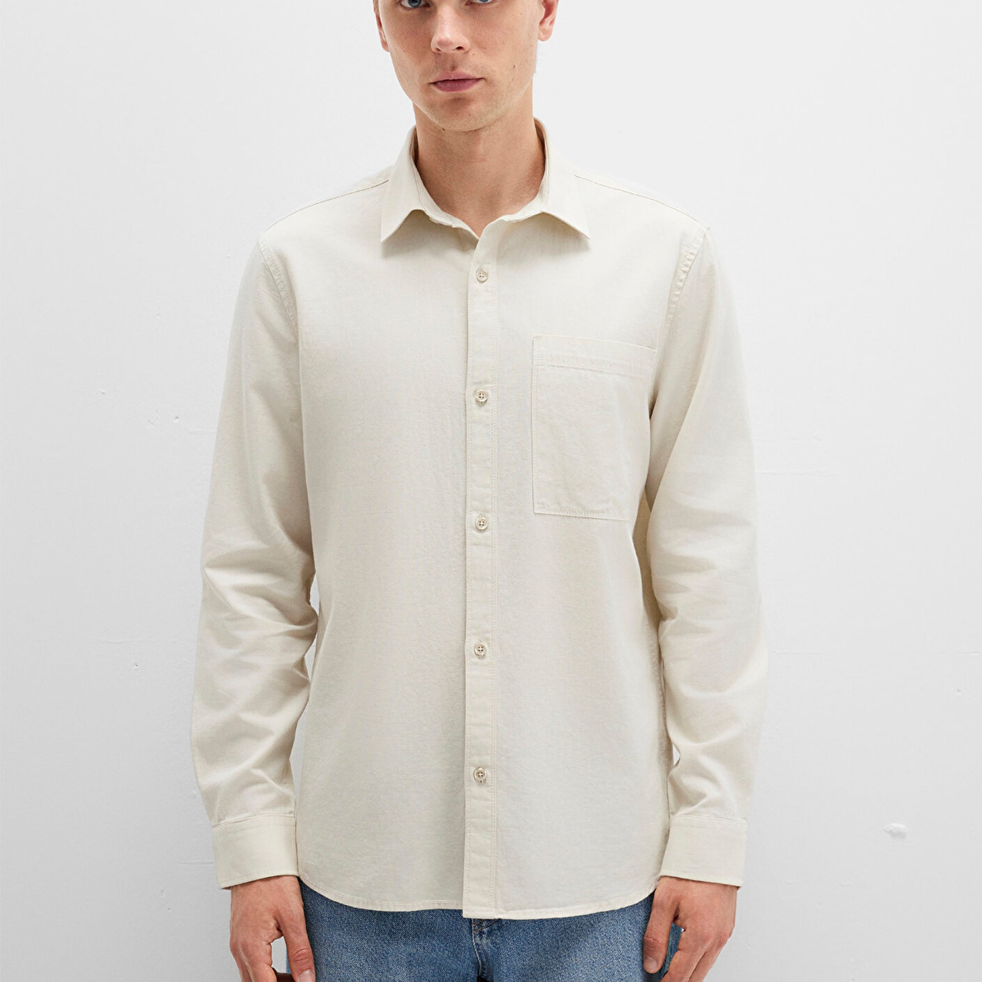 Mavi Bej Gömlek Regular Fit / Normal Kesim 0211658-70134