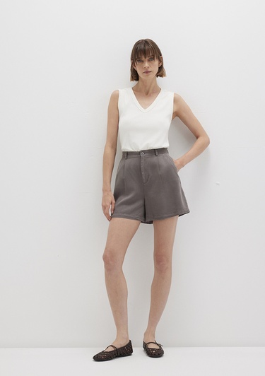  Mavi Tencel TM Liyosel Gri Şort 1410195-70133