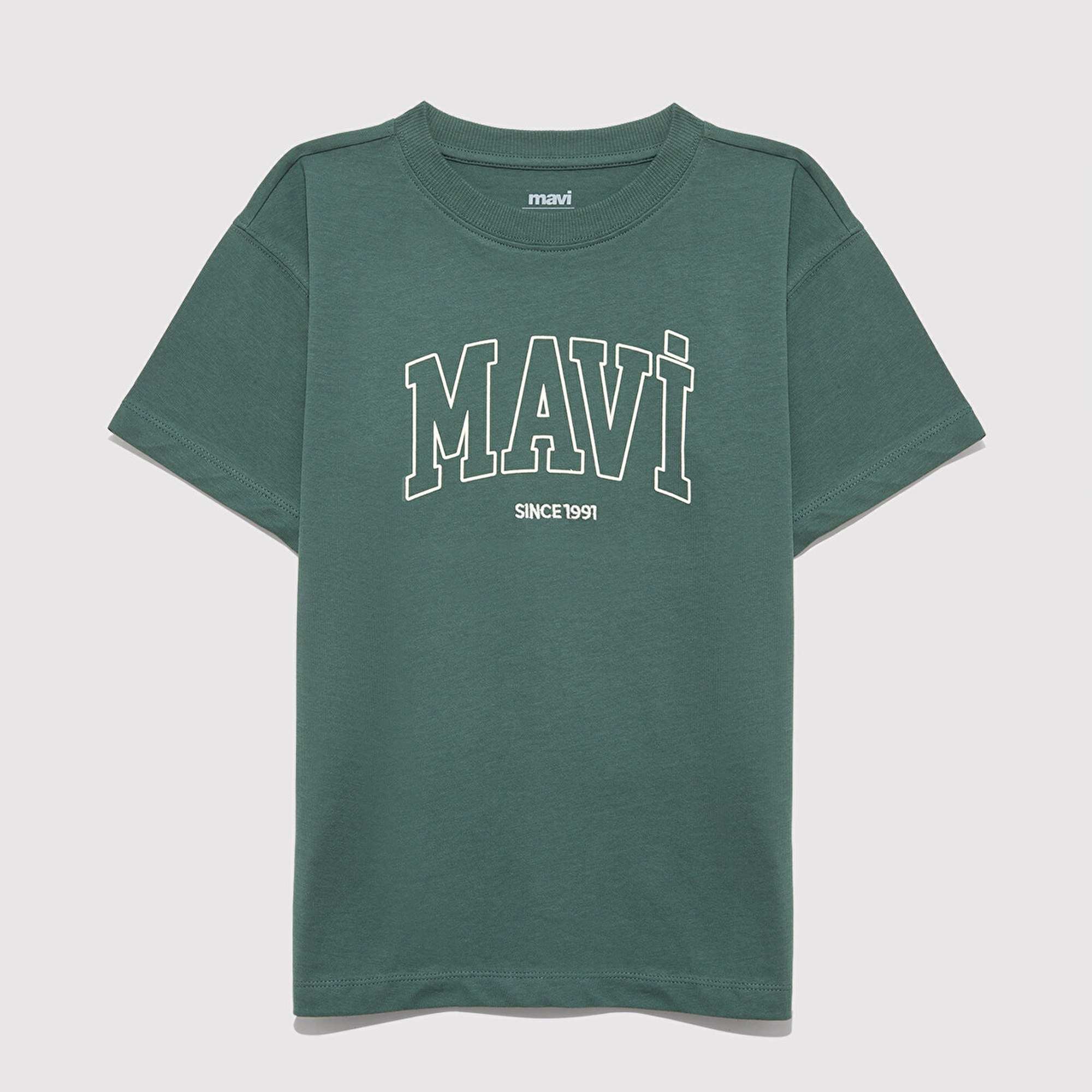 Mavi Mavi Since 1991 Baskılı Yeşil Tişört Loose Fit / Bol Rahat Kesim 6610369-71930