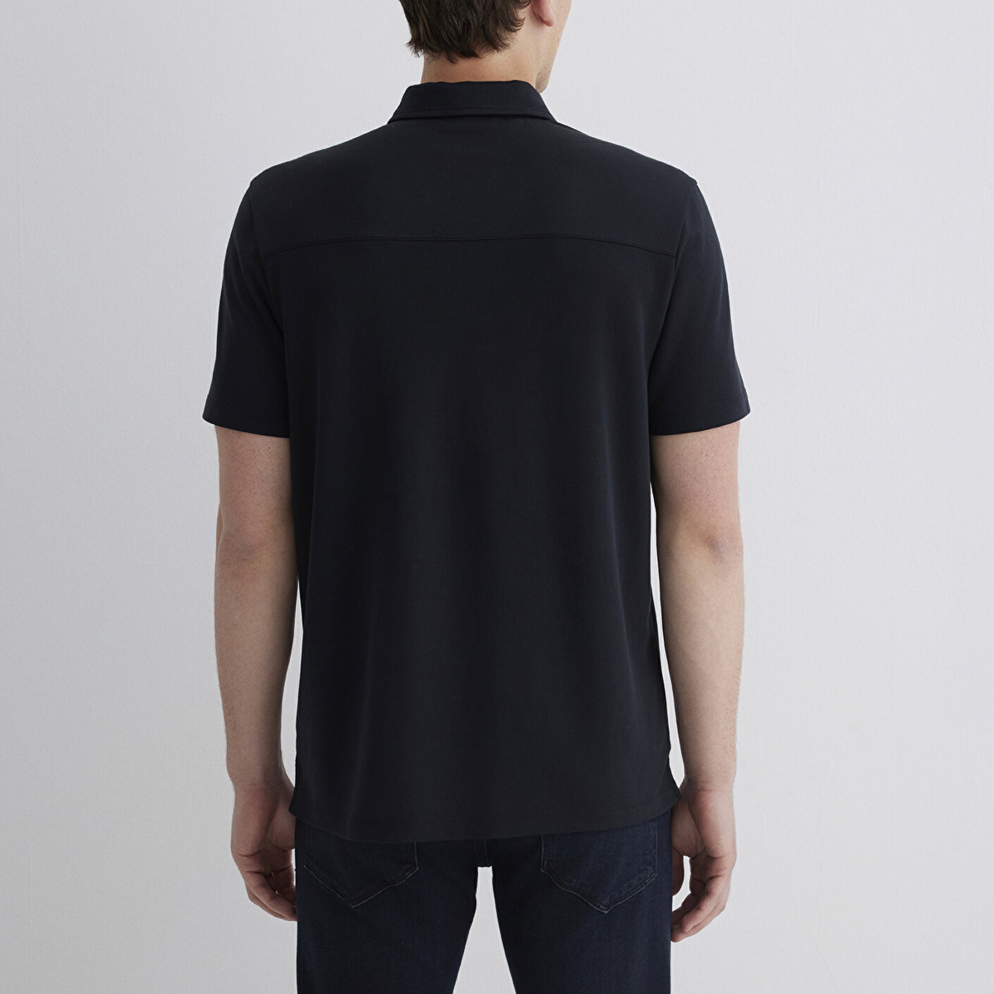 Mavi Yarı Fermuarlı Siyah Polo Tişört Regular Fit / Normal Kesim 0613007-900