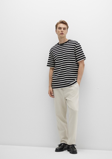  Mavi Bej Örme Pantolon 0010521-70144