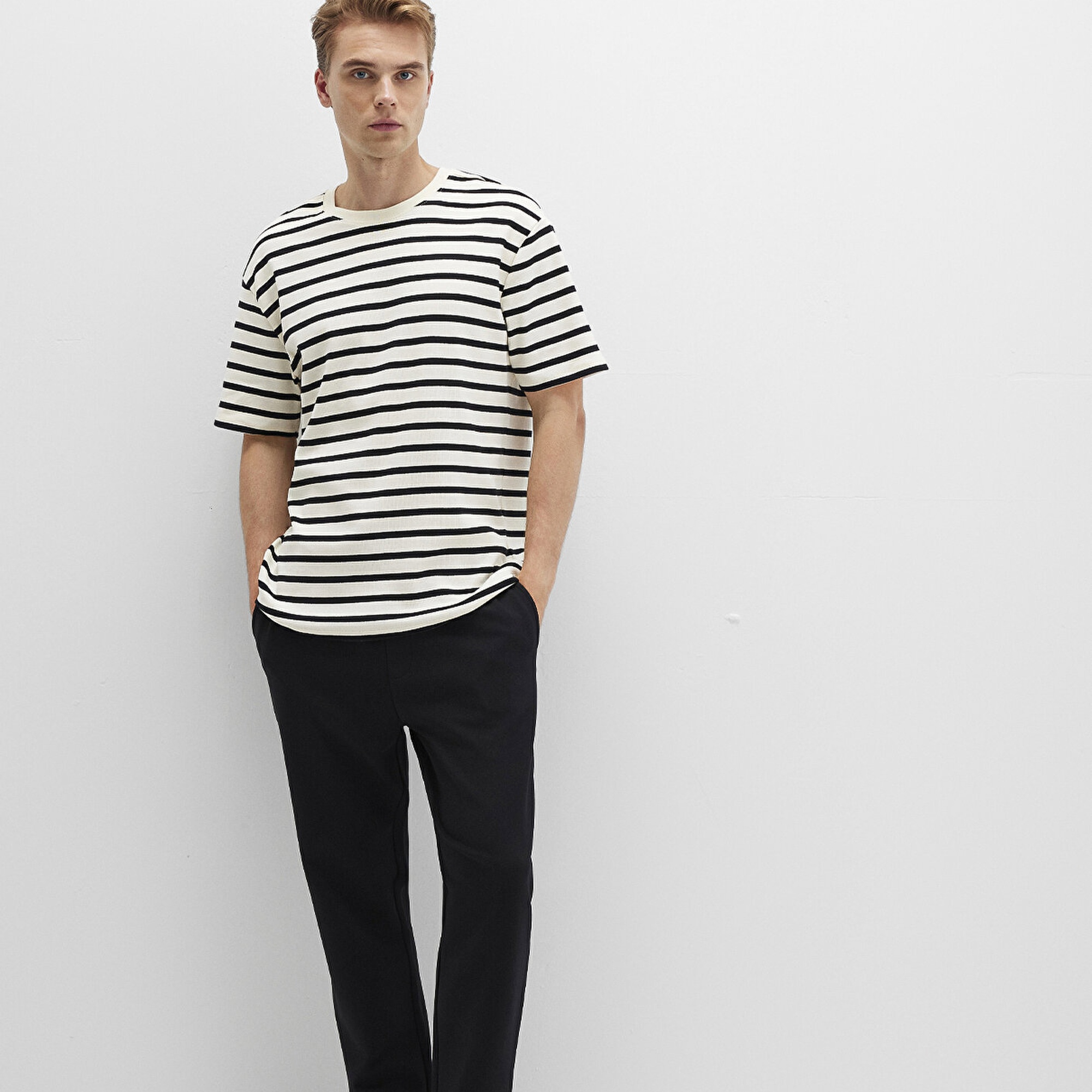 Mavi Siyah Örme Pantolon 0010521-900