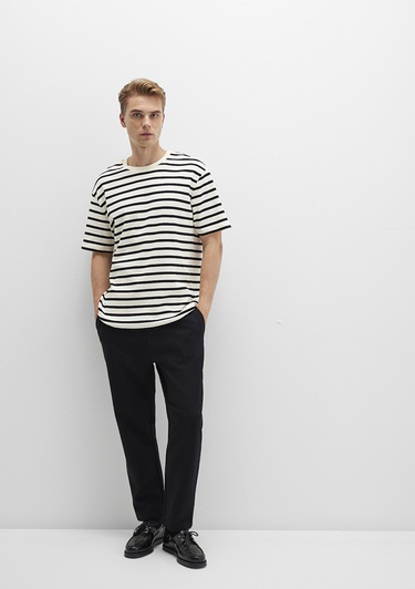  Mavi Siyah Örme Pantolon 0010521-900